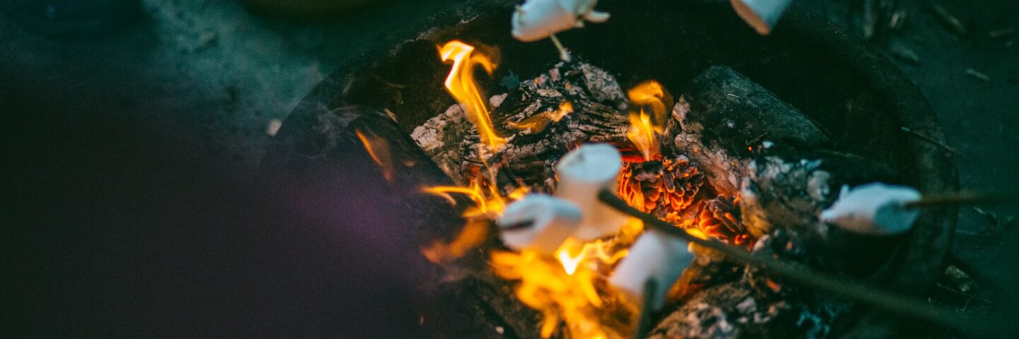 Campfire with roasting marshmallows